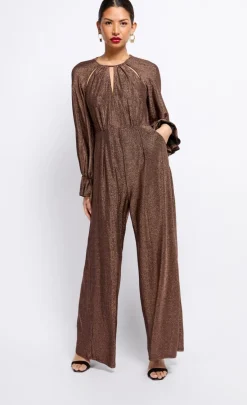 Little Mistress Jumpsuits & Playsuits | Race Day Edit<Metallic Cut Out Jumpsuit
