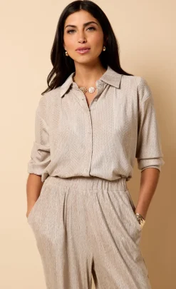 Little Mistress Co-Ords | Vicky Pattison Collection<Plisse Shirt by Vicky Pattison