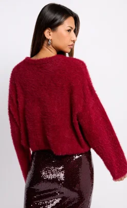 Little Mistress Knitwear<Burgundy Knit Jumper