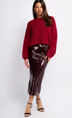 Little Mistress Knitwear<Burgundy Knit Jumper