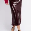 Little Mistress Skirts<Burgundy Sequin Midaxi Skirt