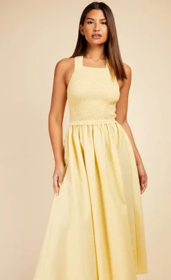 Little Mistress Office Fashion | Race Day Edit<Butter Tie Back Shirred Midaxi Dress