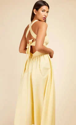 Little Mistress Office Fashion | Race Day Edit<Butter Tie Back Shirred Midaxi Dress