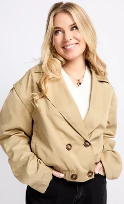 Little Mistress Coats & Jackets<Camel Cropped Jacket