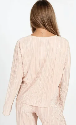 Little Mistress Co-Ords | Tops<Champagne Plisse Top