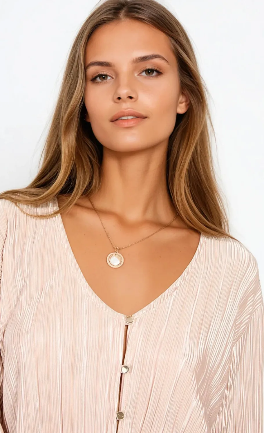 Little Mistress Co-Ords | Tops<Champagne Plisse Top