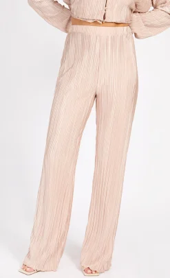 Little Mistress Co-Ords | Trousers<Champagne Plisse Trousers