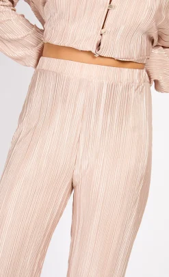 Little Mistress Co-Ords | Trousers<Champagne Plisse Trousers