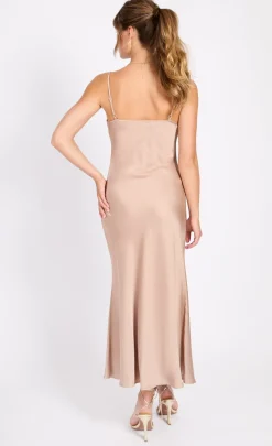 Little Mistress Dresses | Race Day Edit<Champagne Satin Maxi Dress