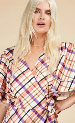 Little Mistress Race Day Edit | Summer / Holiday<Check Layered Sleeve Midaxi Wrap Dress