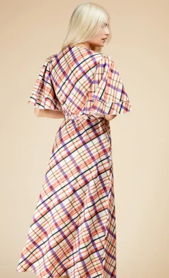 Little Mistress Race Day Edit | Summer / Holiday<Check Layered Sleeve Midaxi Wrap Dress