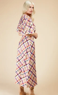 Little Mistress Race Day Edit | Summer / Holiday<Check Layered Sleeve Midaxi Wrap Dress