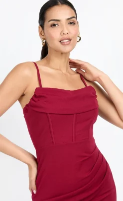 Little Mistress Chloe Lewis Collection | Dresses<Cherry Corset Detail Midi Dress by Chloe Lewis