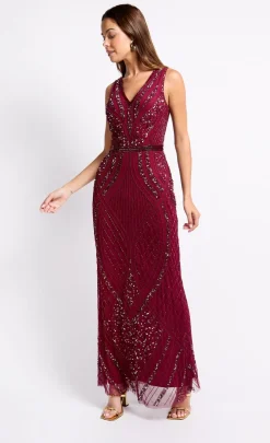 Little Mistress Race Day Edit<Cherry Embellished Deco Maxi Dress