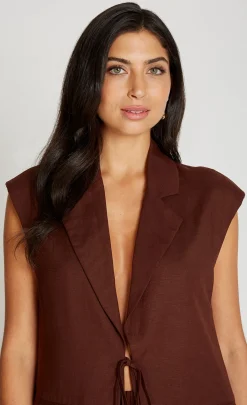 Little Mistress Co-Ords | Summer / Holiday<Chocolate Waistcoat With Linen