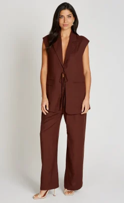Little Mistress Co-Ords | Summer / Holiday<Chocolate Wide Leg Trousers With Linen