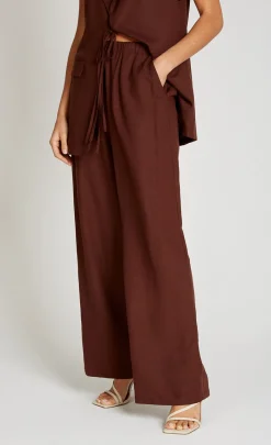 Little Mistress Co-Ords | Summer / Holiday<Chocolate Wide Leg Trousers With Linen