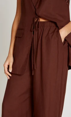 Little Mistress Co-Ords | Summer / Holiday<Chocolate Wide Leg Trousers With Linen