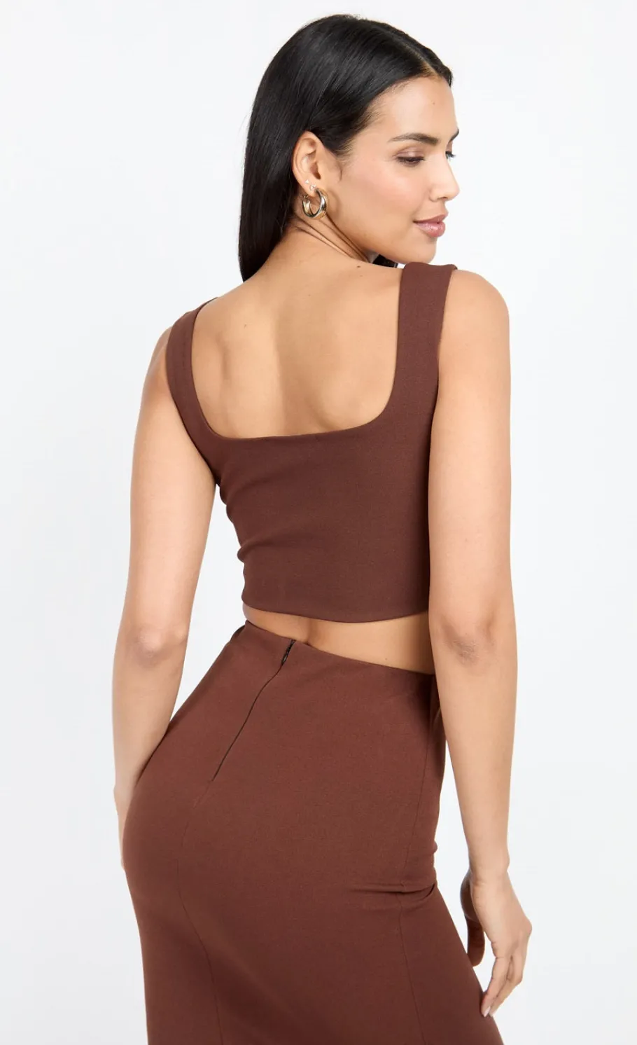 Little Mistress Chloe Lewis Collection | Tops<Chocolate Button Front Bralette Top by Chloe Lewis