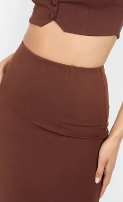 Little Mistress Chloe Lewis Collection | Skirts<Chocolate Midi Skirt by Chloe Lewis
