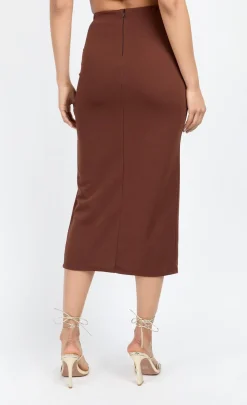 Little Mistress Chloe Lewis Collection | Skirts<Chocolate Midi Skirt by Chloe Lewis