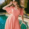 Little Mistress Race Day Edit | Summer / Holiday<Coral And Gold Foil Midaxi Dress