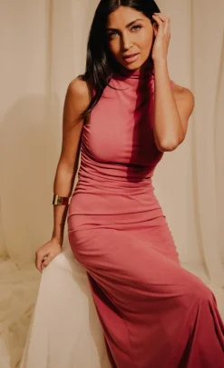 Little Mistress Dresses | Race Day Edit<Coral Jersey Midaxi Dress