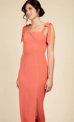 Little Mistress Dresses | Race Day Edit<Coral Rose Tie Strap Maxi Dress