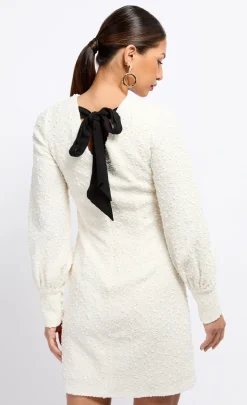 Little Mistress Dresses | Mini Dresses<Boucle Contrast Bow Mini Dress