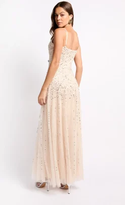 Little Mistress Race Day Edit<Cream Embellished Maxi Dress