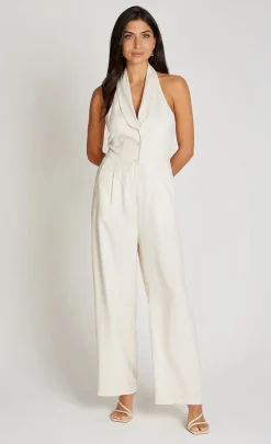 Little Mistress Jumpsuits & Playsuits | Race Day Edit<Halter Neck Jumpsuit With Linen