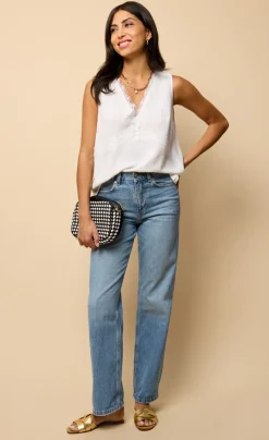 Little Mistress Summer / Holiday | Tops<Satin Lace Trim Top