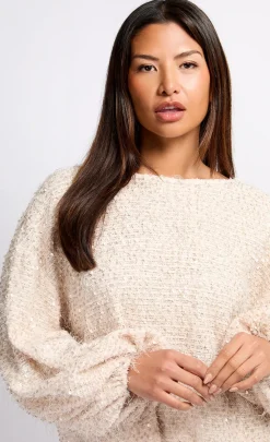 Little Mistress Tops<Cream Sequin Fringe Top