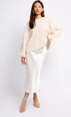 Little Mistress Tops<Cream Sequin Fringe Top