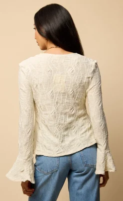 Little Mistress Tops<Textured Tie-Up Detail Top