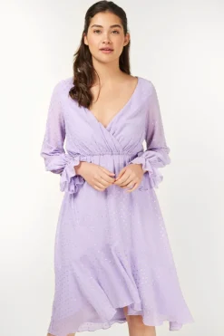 Little Mistress Dresses | Race Day Edit<Diaz Lilac And Gold Spot Midi Dress