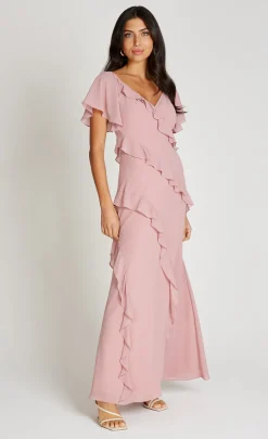 Little Mistress Dresses<Off Shoulder Ruffle Maxi Dress