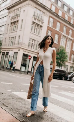 Little Mistress Dresses | Knitwear<Ecru Knitted Midaxi Dress