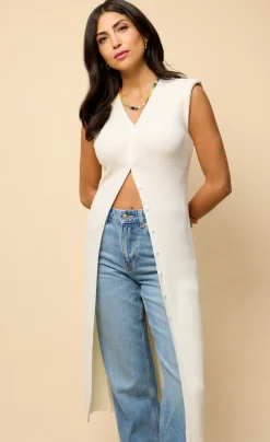 Little Mistress Dresses | Knitwear<Ecru Knitted Midaxi Dress