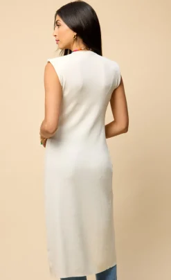 Little Mistress Dresses | Knitwear<Ecru Knitted Midaxi Dress