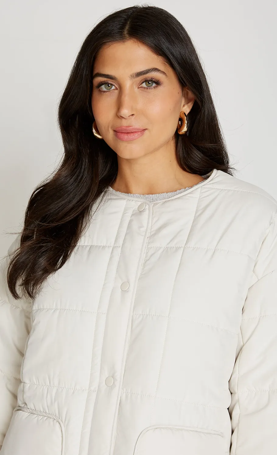 Little Mistress Coats & Jackets<Ecru Quilted Jacket