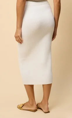 Little Mistress Co-Ords | Skirts<Ecru Ribbed Midaxi Skirt