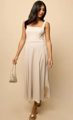 Little Mistress Dresses | Race Day Edit<Ecru Square Neck Midaxi Dress