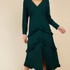 Little Mistress Dresses | Midi Dresses<Emerald Frill Midaxi Dress