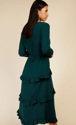 Little Mistress Dresses | Midi Dresses<Emerald Frill Midaxi Dress