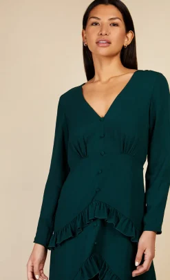 Little Mistress Dresses | Midi Dresses<Emerald Frill Midaxi Dress