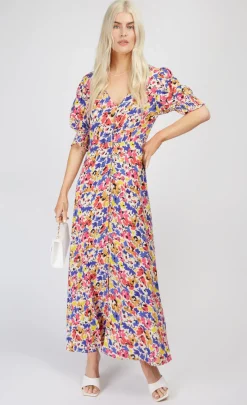 Little Mistress Race Day Edit | Summer / Holiday<Floral Print Button Detail Midi Dress