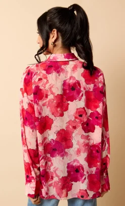 Little Mistress Summer / Holiday | Vicky Pattison Collection<Floral Print Chiffon Shirt by Vicky Pattison