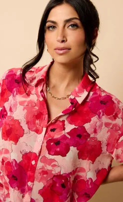Little Mistress Summer / Holiday | Vicky Pattison Collection<Floral Print Chiffon Shirt by Vicky Pattison