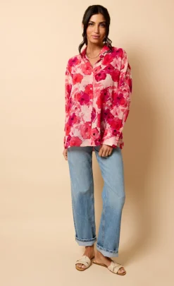 Little Mistress Summer / Holiday | Vicky Pattison Collection<Floral Print Chiffon Shirt by Vicky Pattison